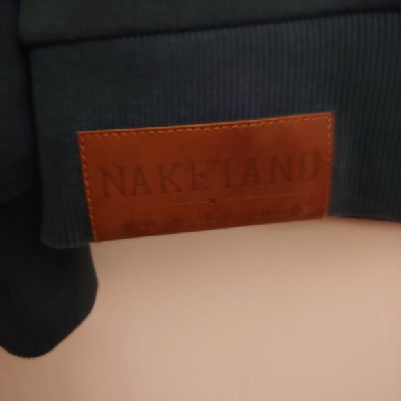 Naketano Brave New World Thick Teal Coastal Cowl Neck Pullover Hoodie Medium - Picture 11 of 14